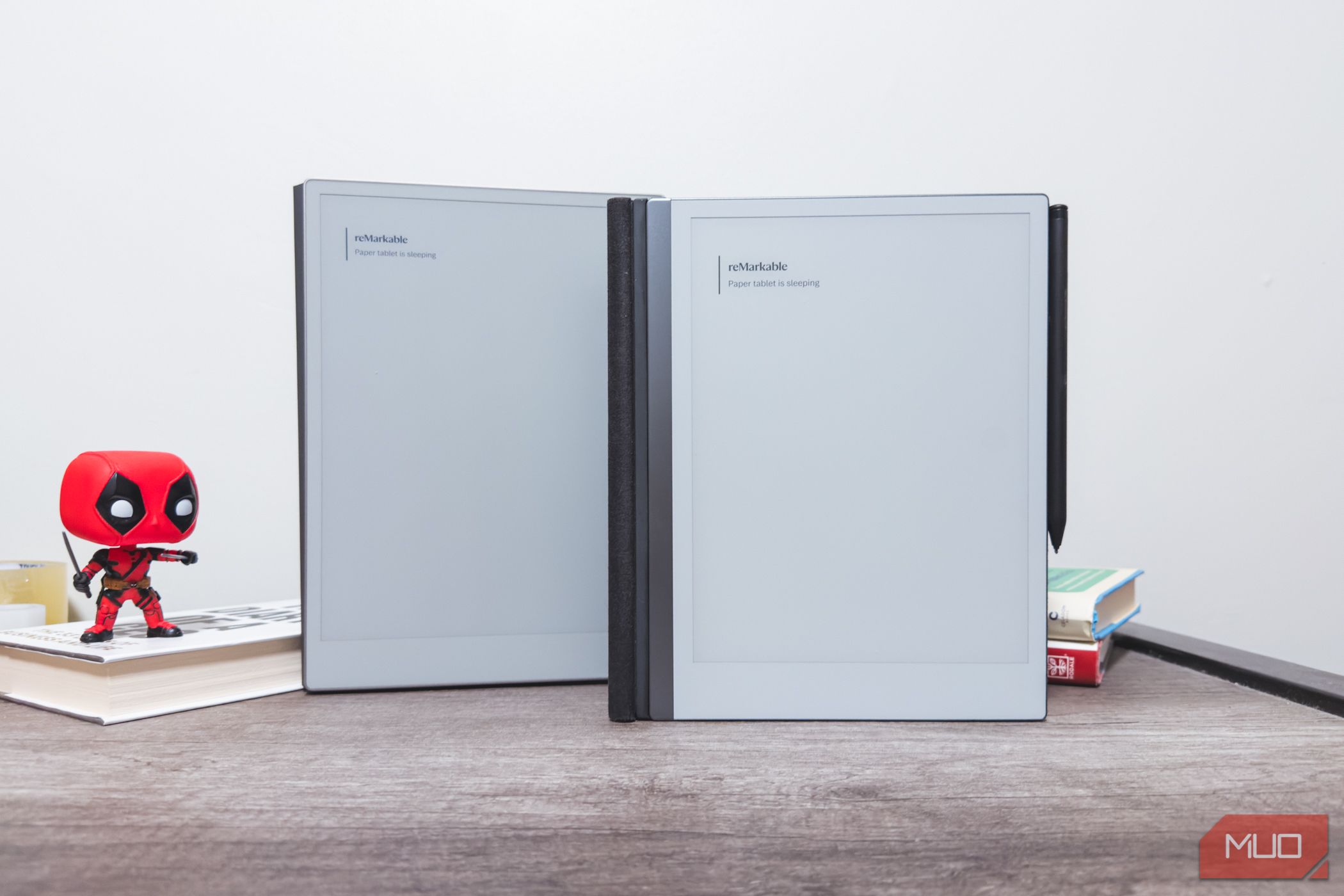 reMarkable Paper Pro with reMarkable 2 on standby mode.