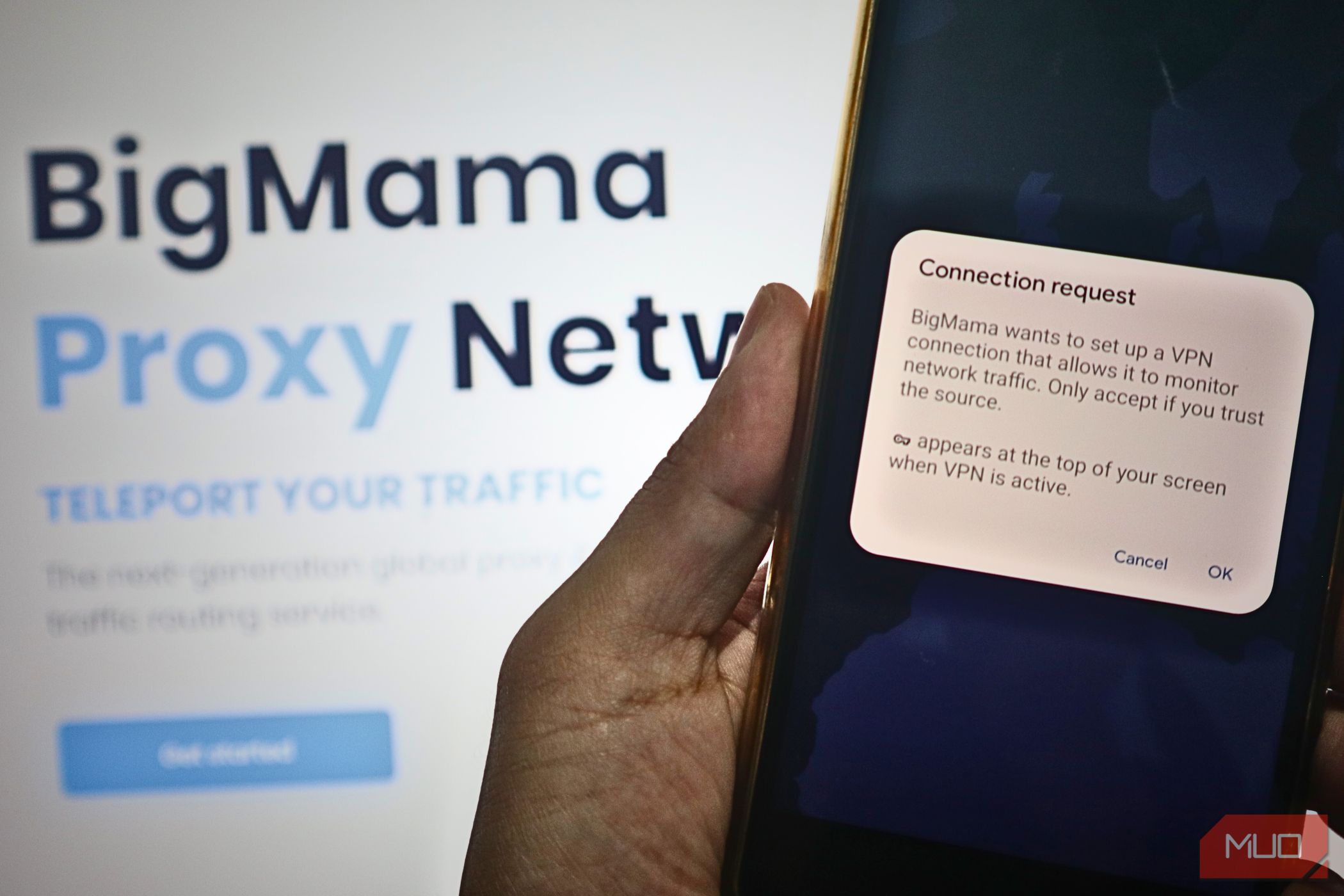 BigMama free VPN connection request