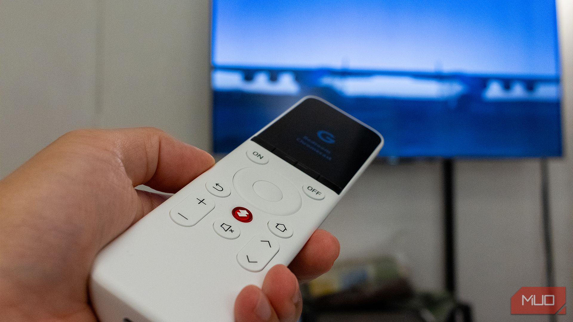 Controlling a smart TV with the SwitchBot Universal Remote.