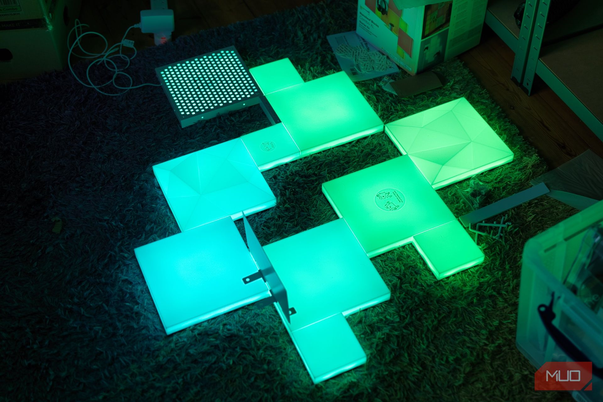 Nanoleaf Blocks review - testing design on the floor first