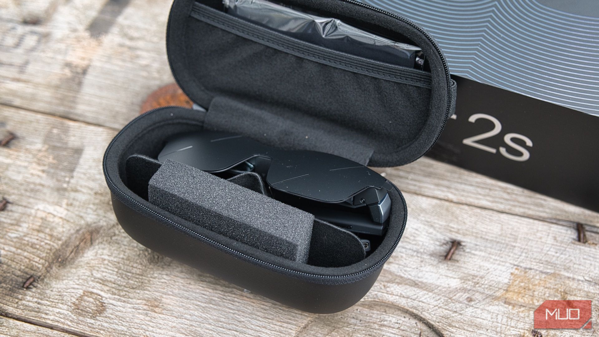 RayNeo Air 2S review - carry case with ample space for media player