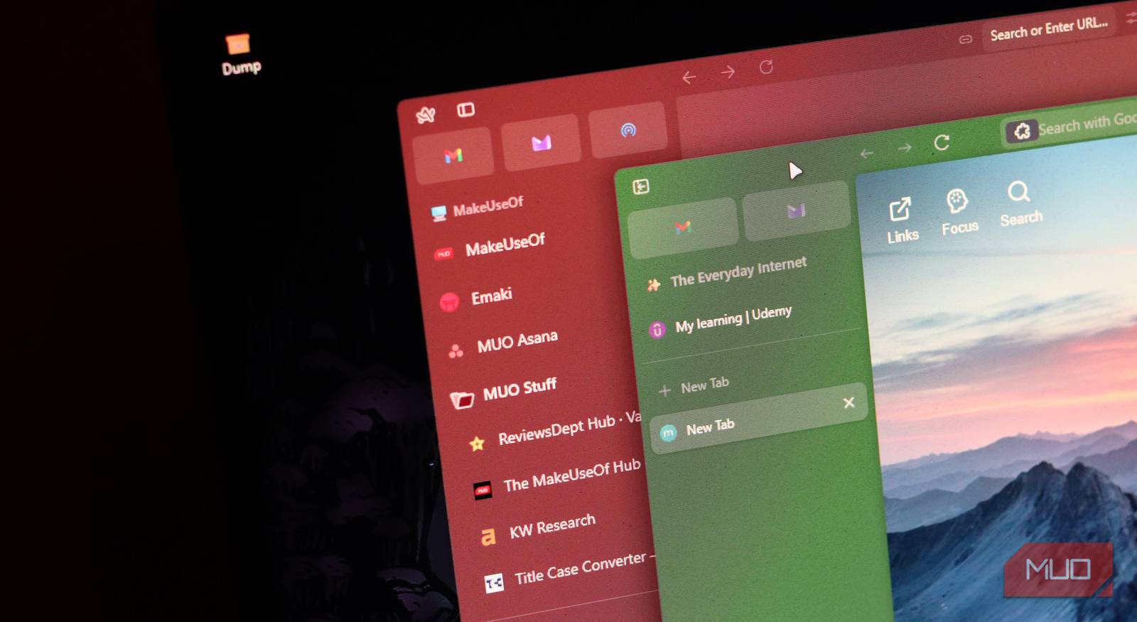 Vertical tabs open on Arc and Zen browsers