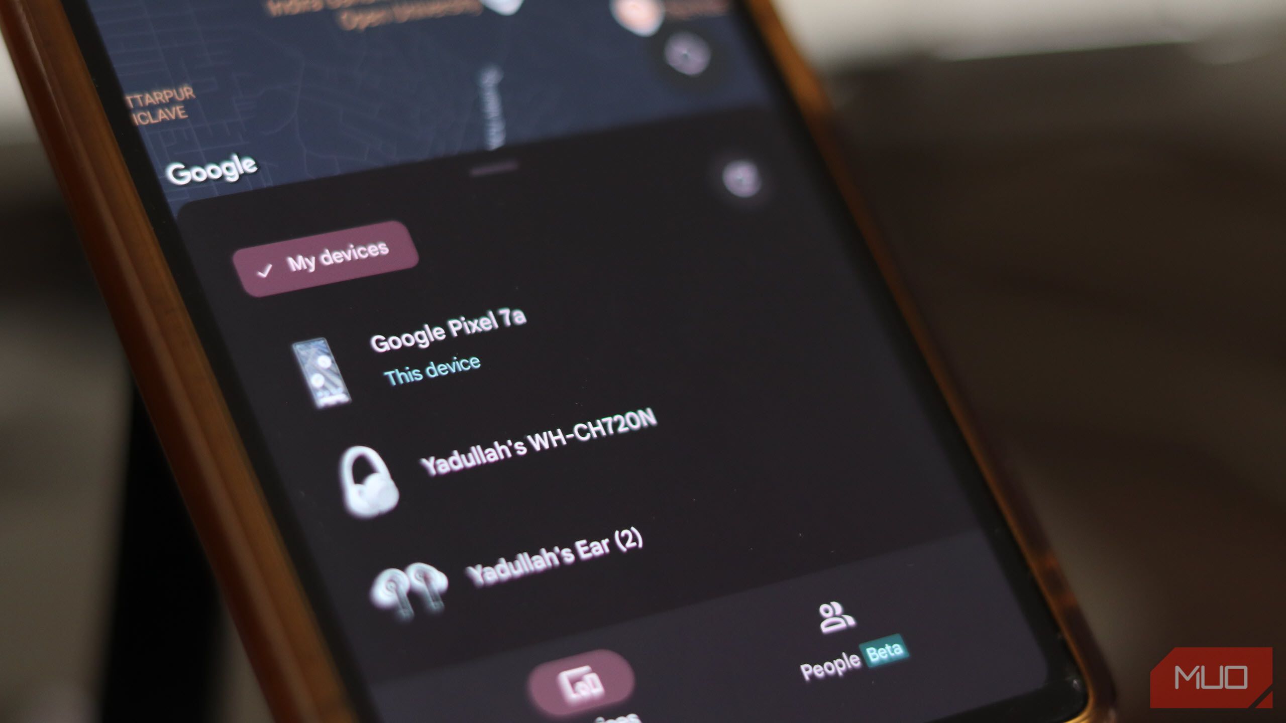 Find My app open on Android