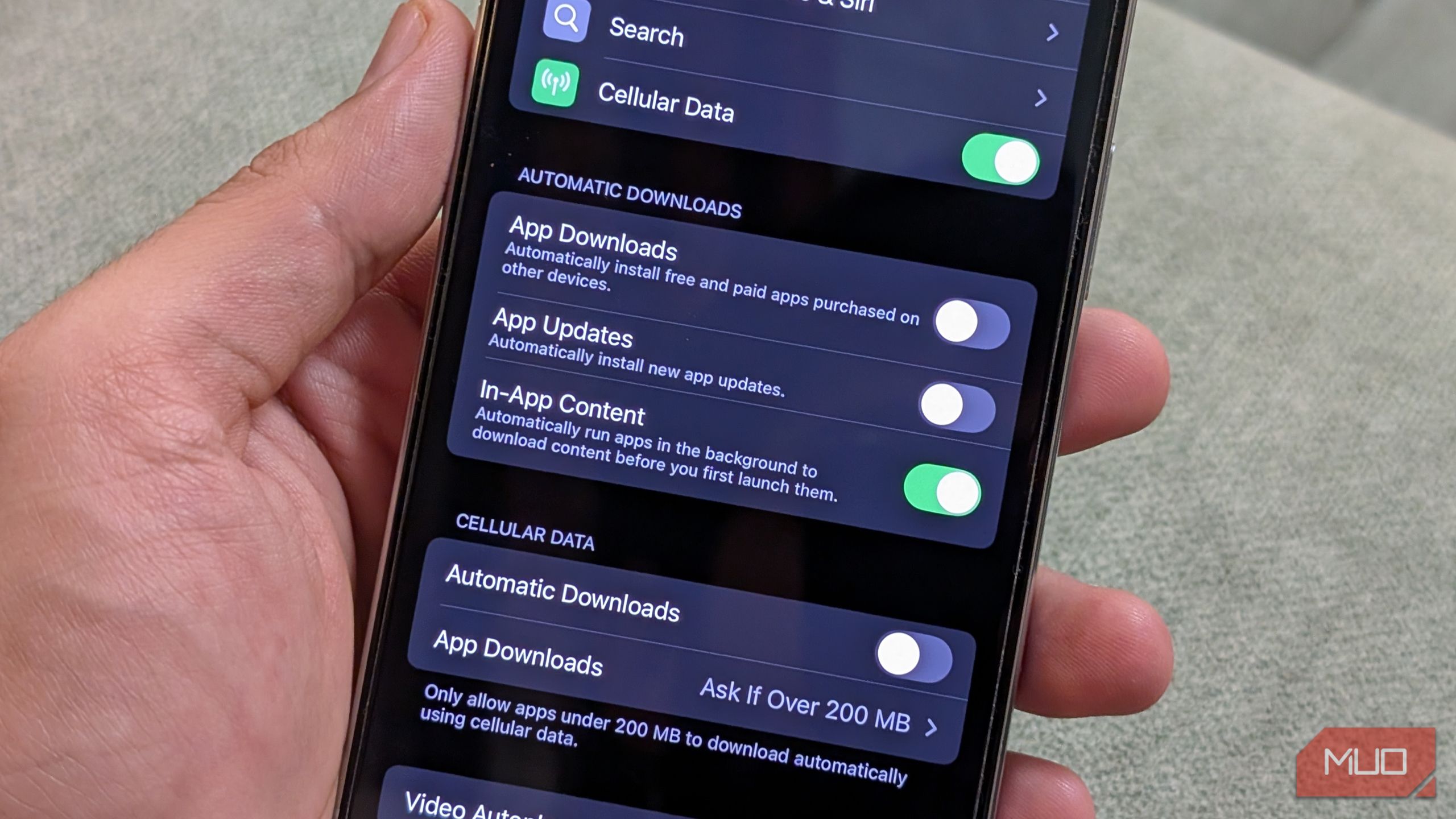 Cellular settings in App Store