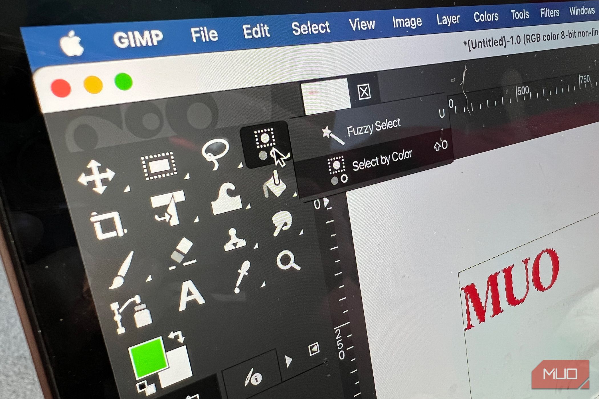 GIMP Selection Tools and Toolbar