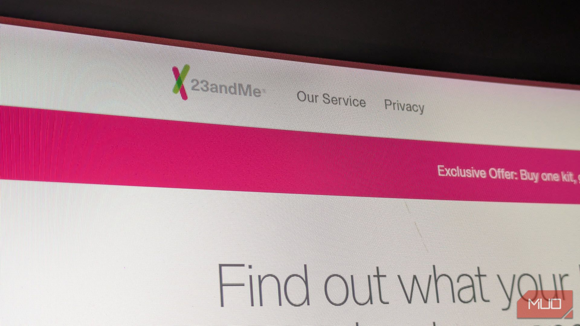 آرم 23andMe در وب سایت خود