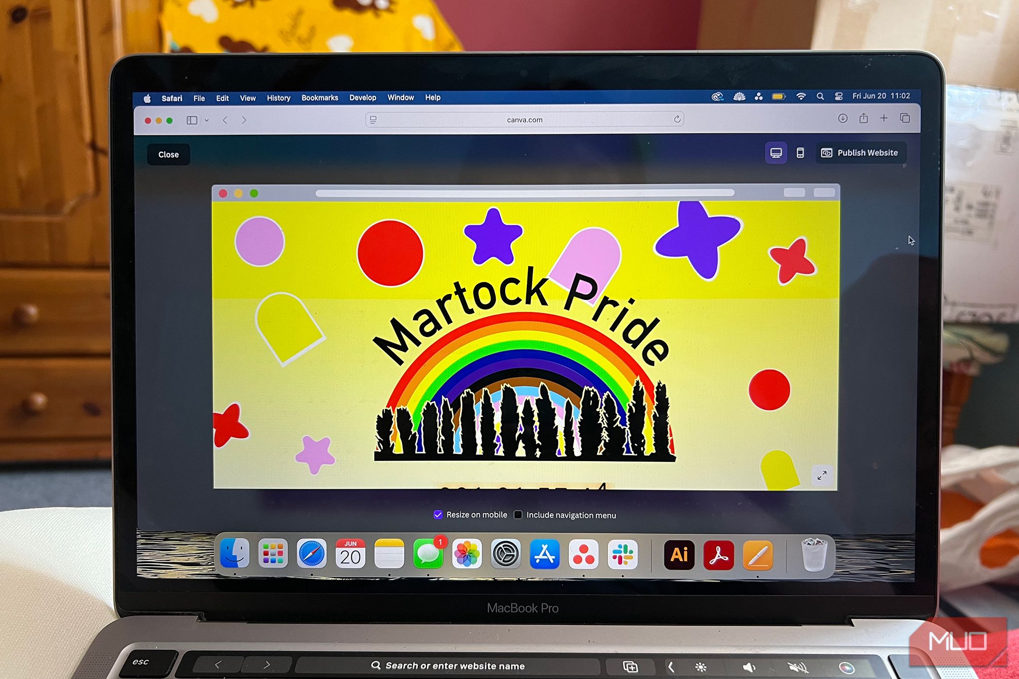 پیش نمایش وب سایت Martock Pride در Canva