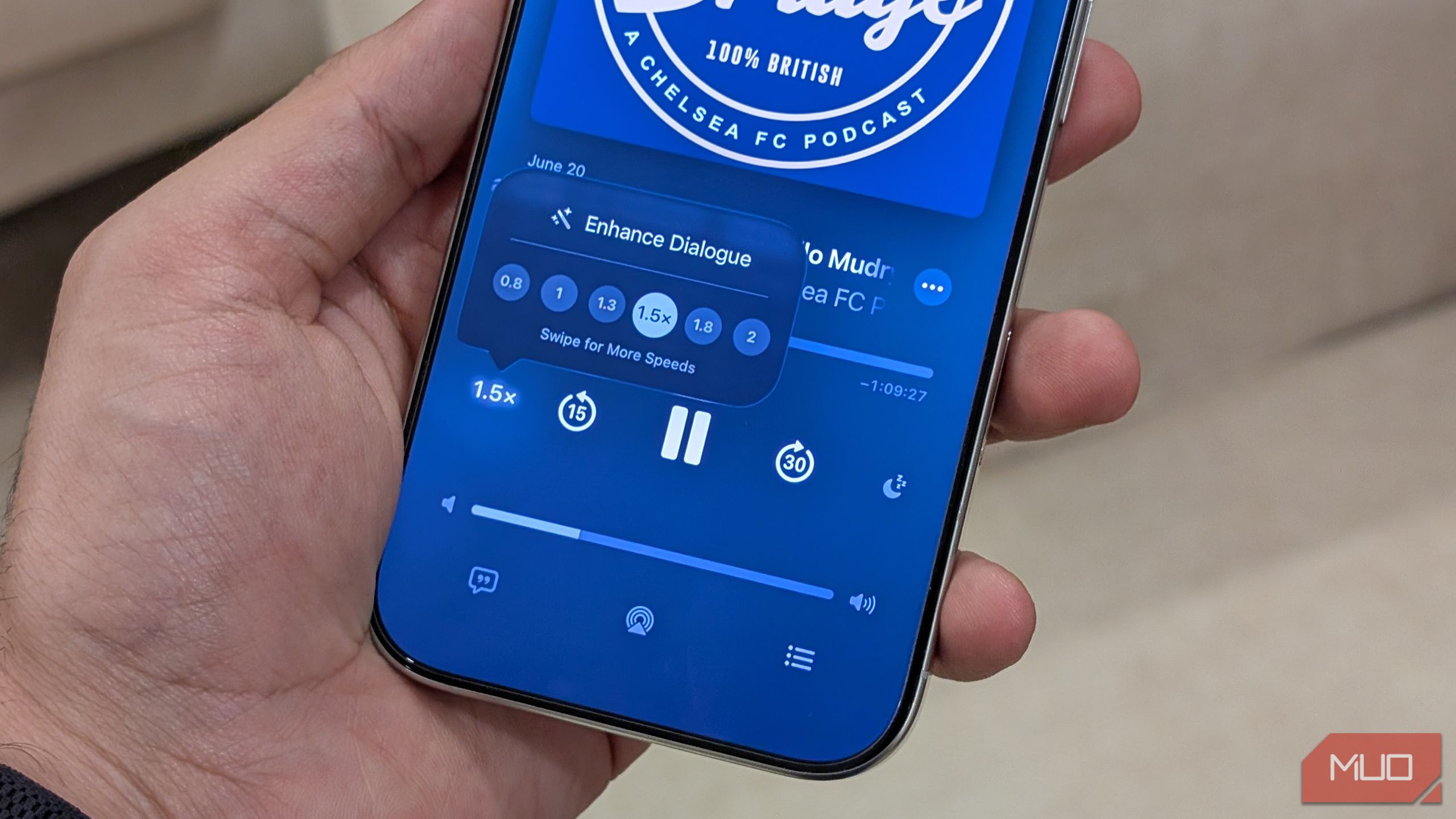 سرعت پادکست در iOS 26