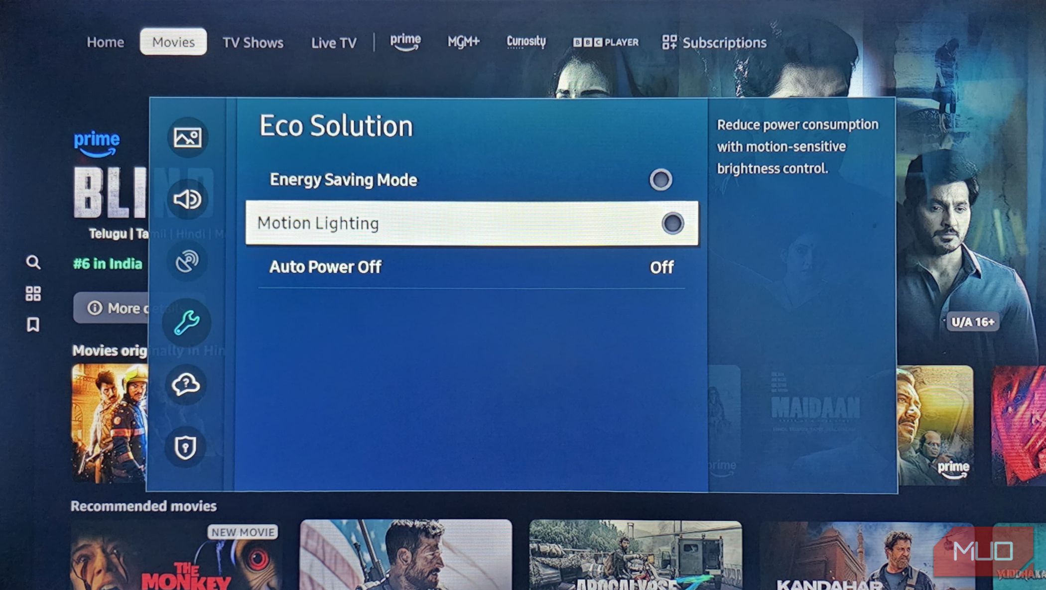Tweaking Eco Solution in Samsung TV Settings