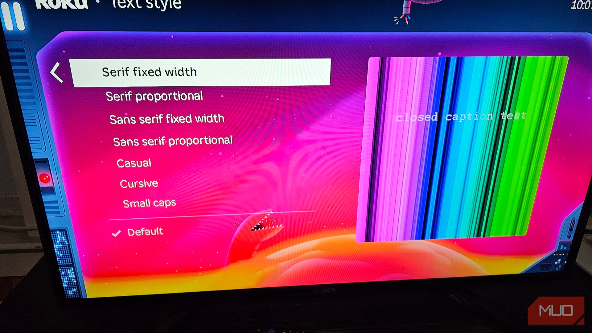 Adjusting captions text style in Roku's Text Style menu