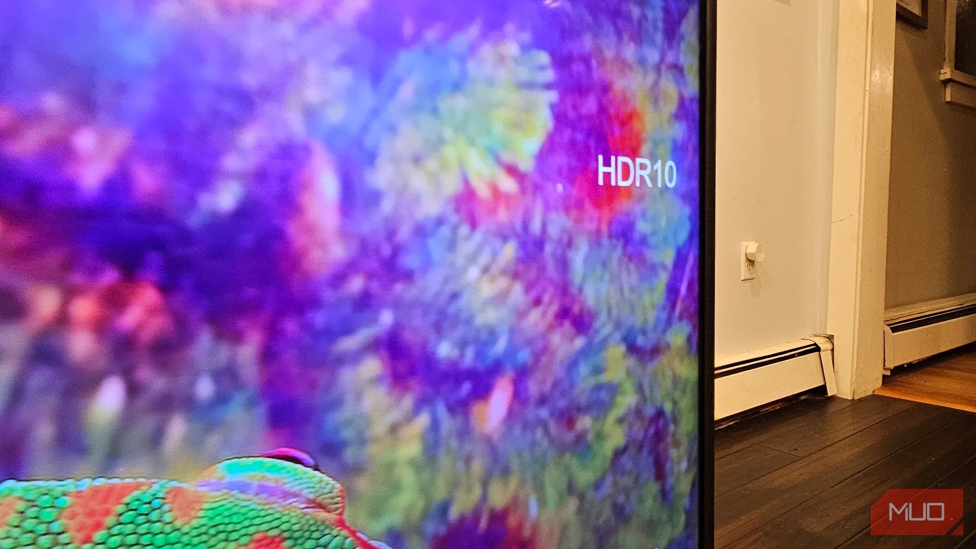 An HDR10 logo on a Vizio smart TV