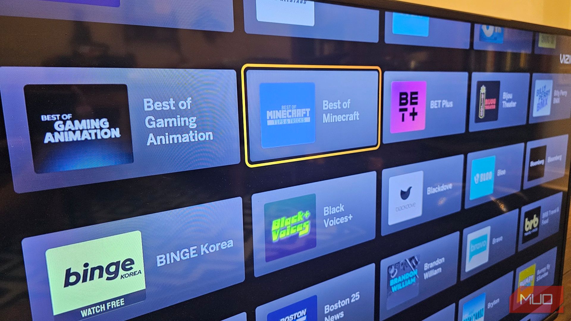 Apps available to download in Vizio's smart app store