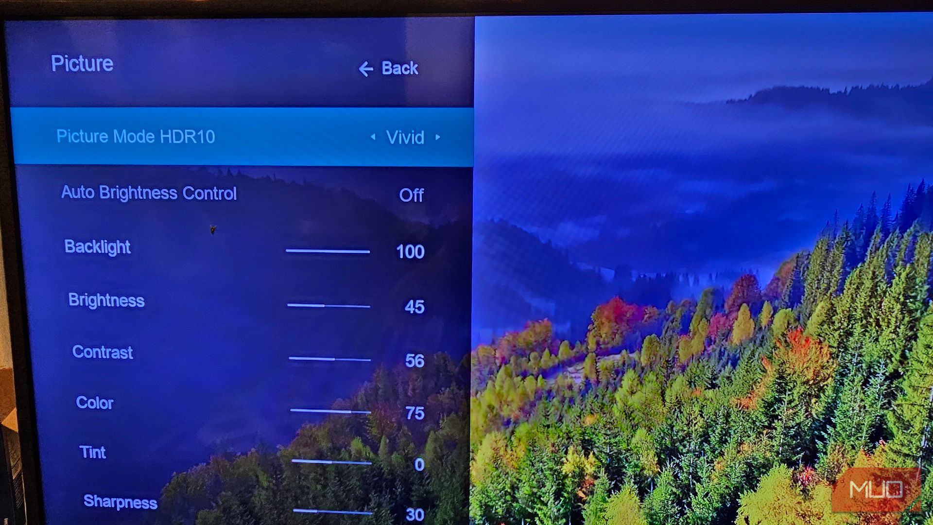 Changing Picture Mode HDR10 to Vivid in the Picture settings of a Vizio smart TV