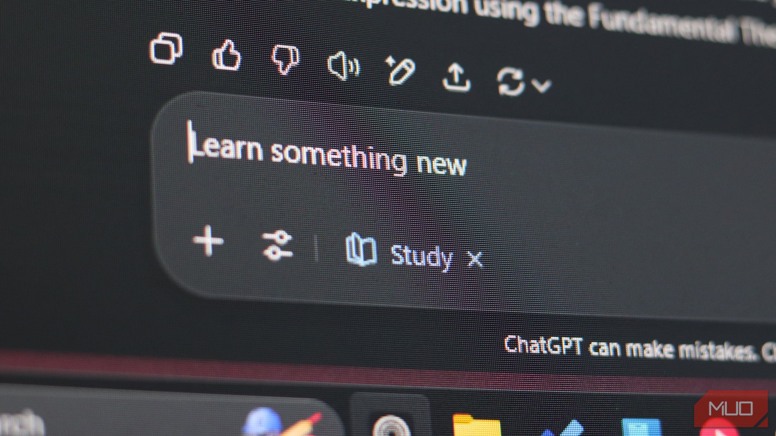 ChatGPT Study and Learn mode text box