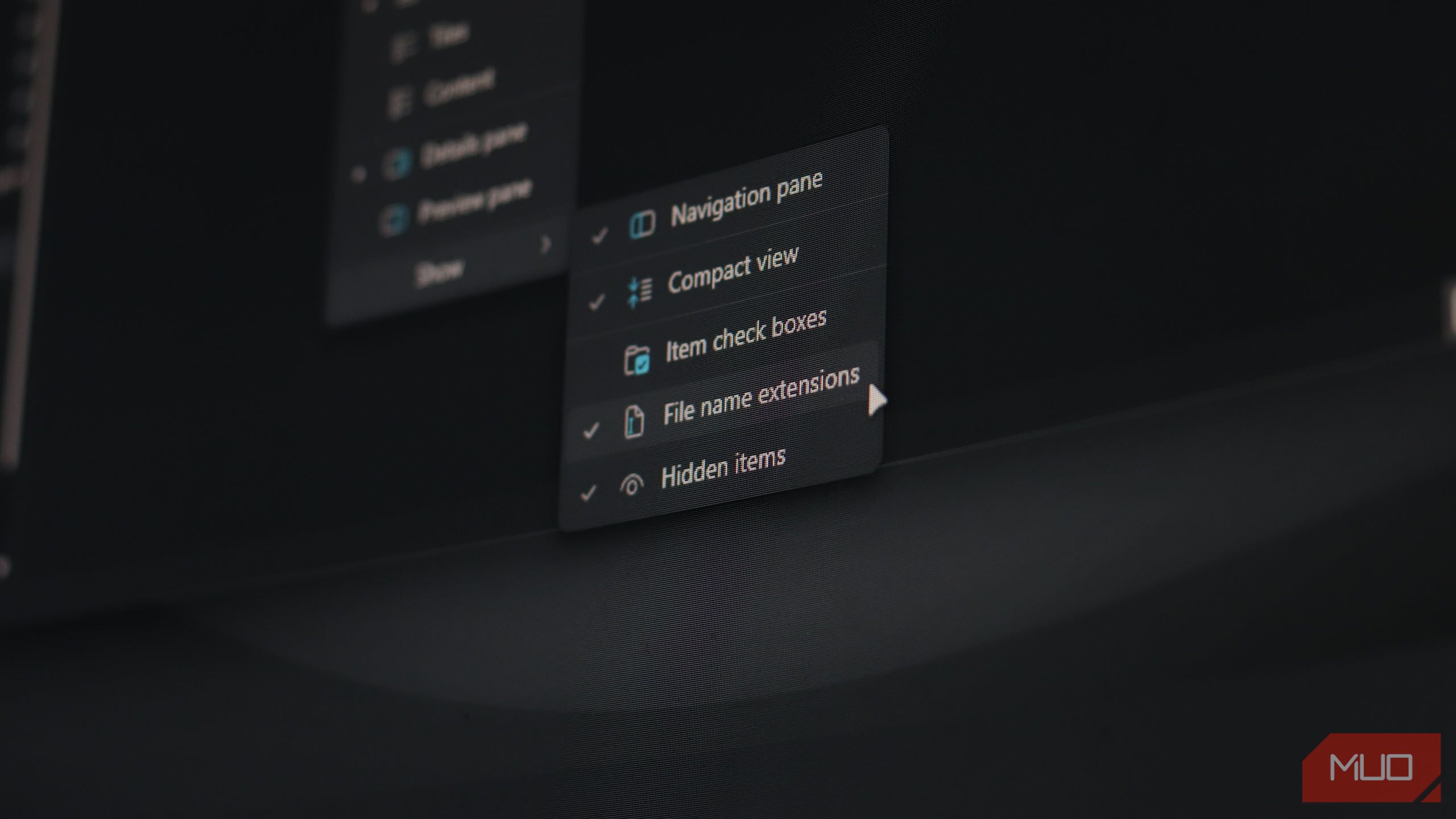 Windows file extention enable toggle