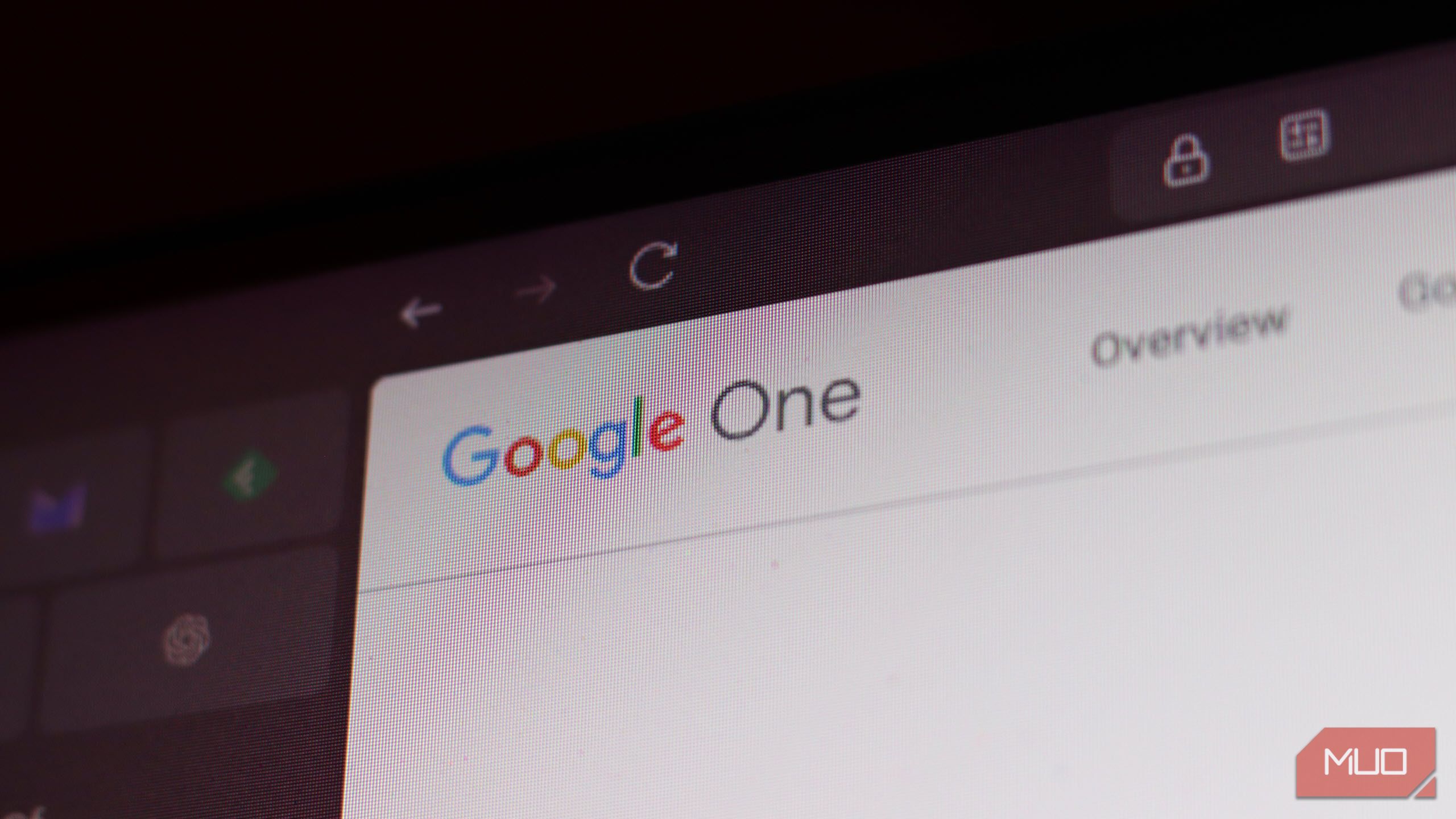 Google One open in a web browser