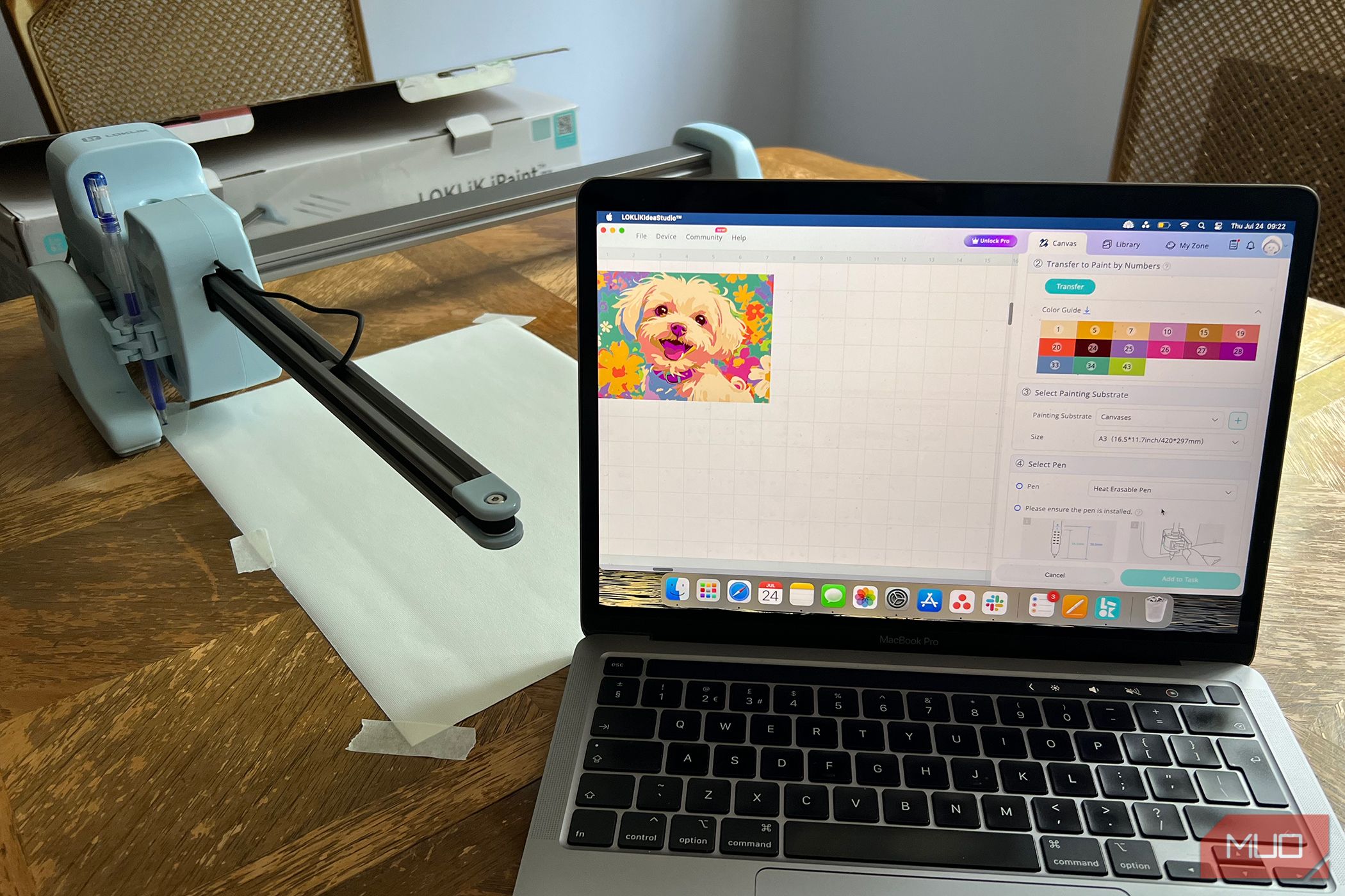 LOKLiK iPaint with a Blank Canvas and the Image on a MacBook