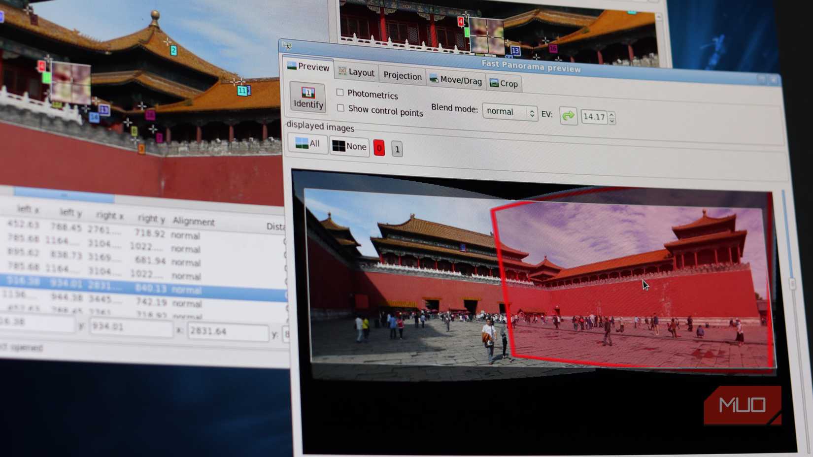 Hugin plugin running on GIMP