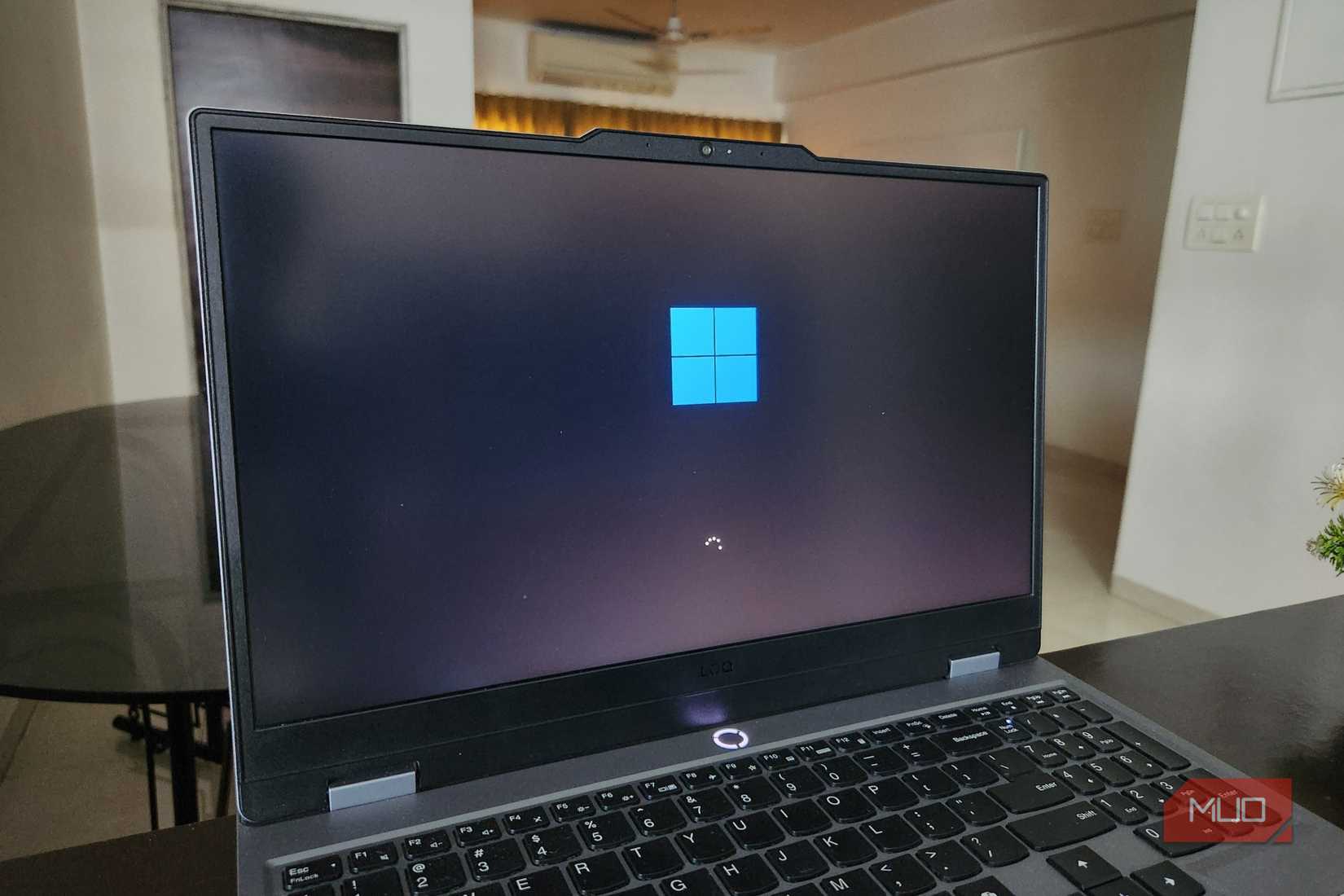 Lenovo laptop showing Windows 11 startup screen
