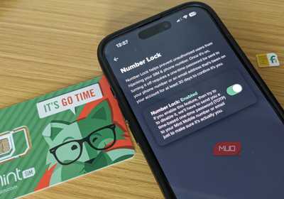 Mint Mobile SIM Protection Number Lock with SIM cards on table