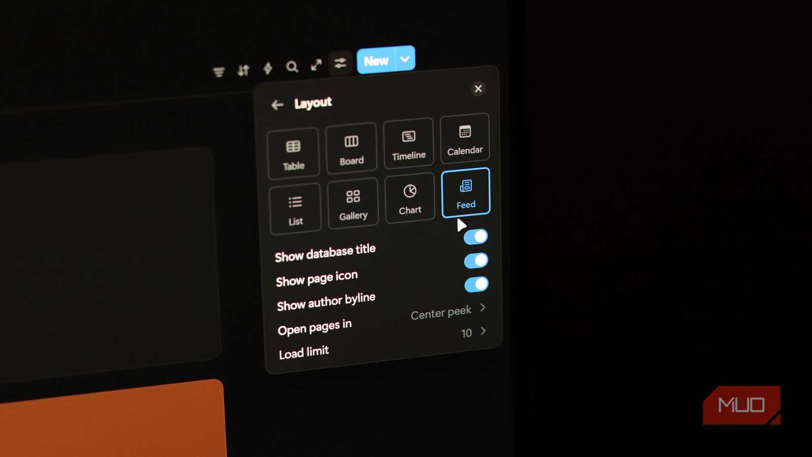 Notion Feed view settings