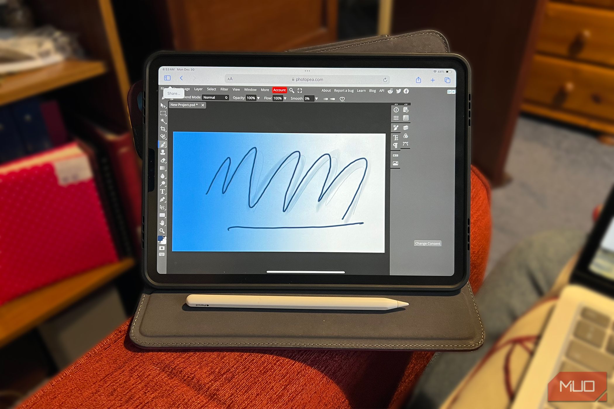 Photopea On An iPad with Apple Pencil