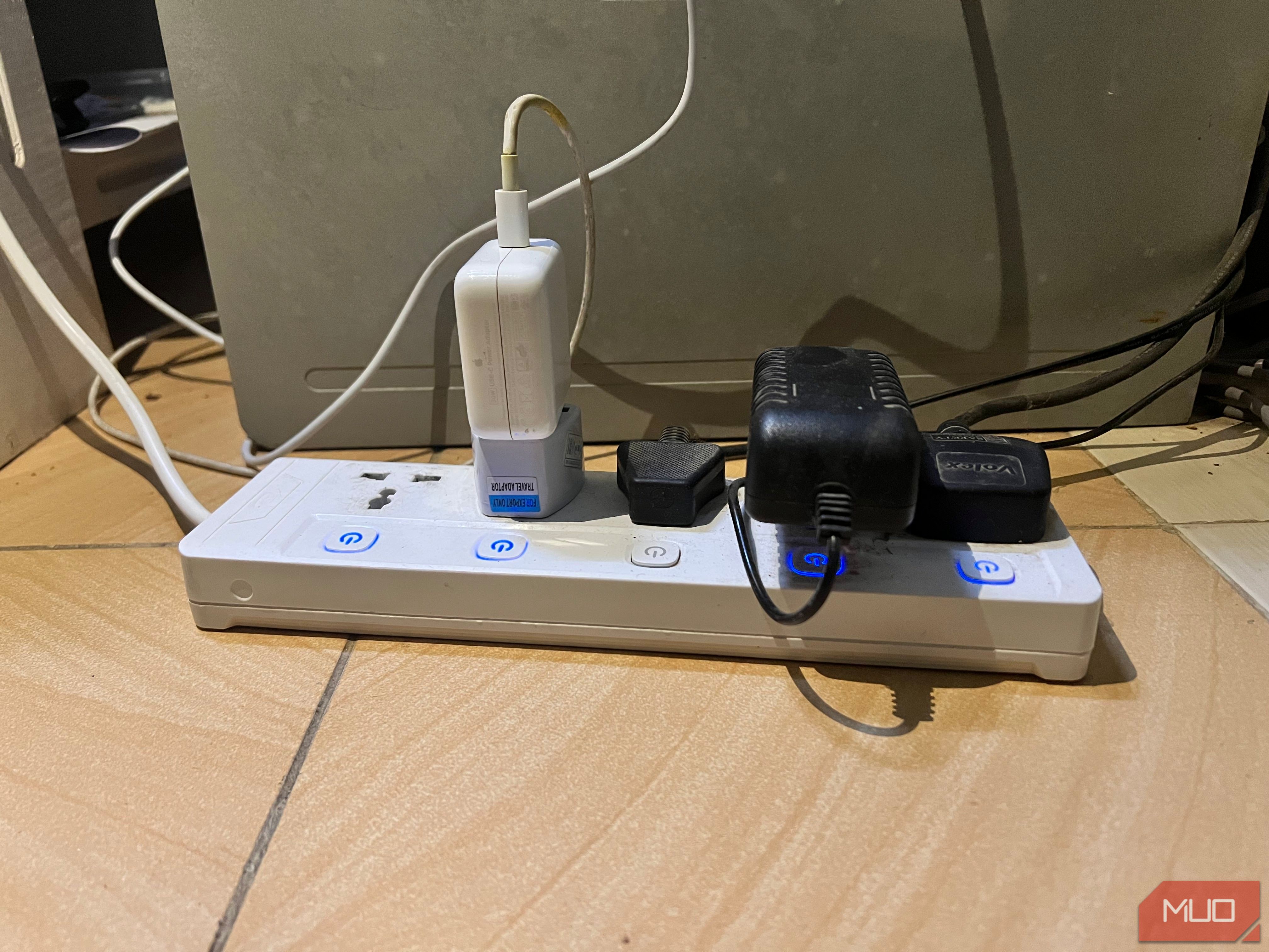 Using a smart power strip to connect all devices