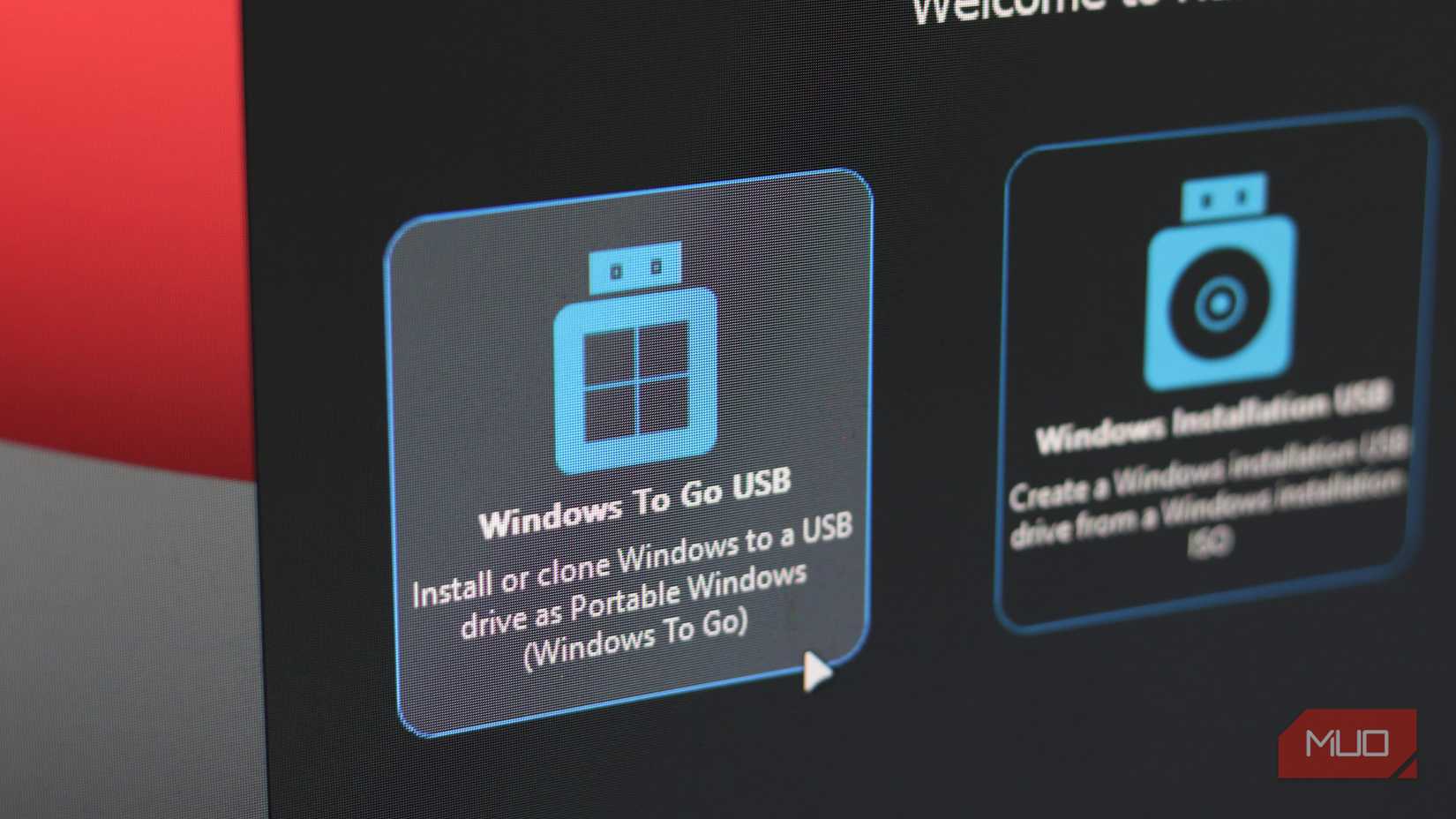 WinToUSB software options