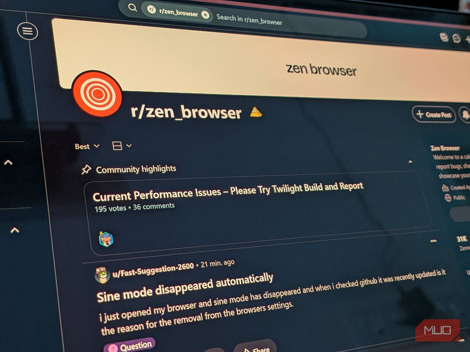 Zen Browser subreddit