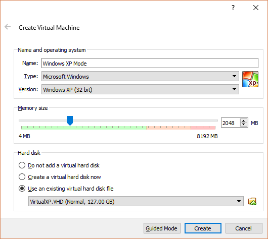 Windows XP Mode Virtual Machine Creation Window - 4 modi per far rivivere Windows XP su Windows 10