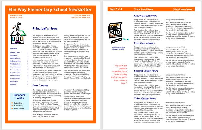 SchoolNewsletterTemplate3col Office - 13 modelli di newsletter gratuiti che puoi stampare o inviare tramite posta elettronica come PDF