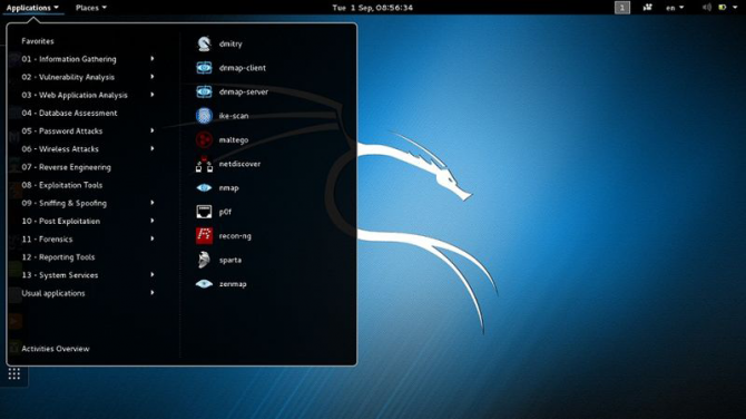 Entorno de escritorio Kali Linux