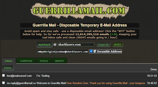 GuerillaMail - Hai bisogno di un indirizzo email usa e getta? Prova questi ottimi servizi