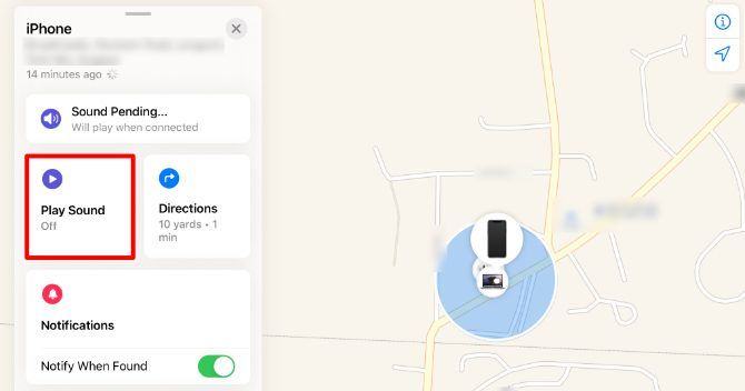 Play Sound option with Sound Pending notification in Find My app - Come trovare il tuo iPhone smarrito o rubato usando Trova la mia app
