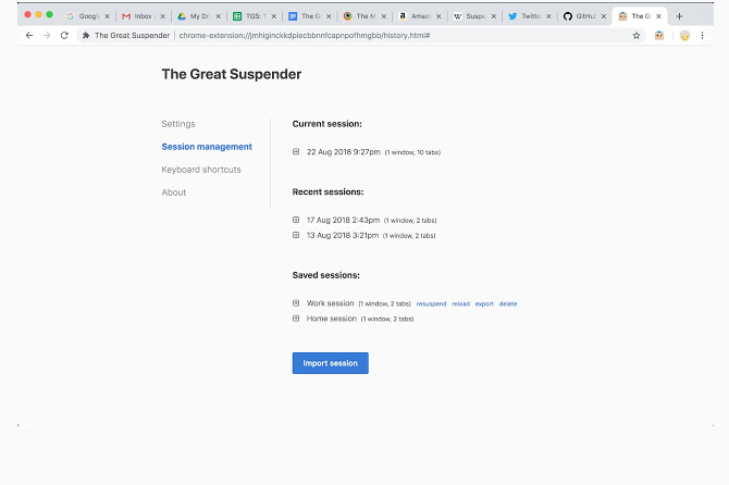 great suspender - Le 14 migliori estensioni di Google Chrome per la gestione delle schede