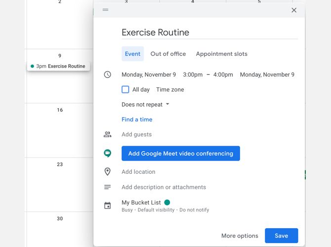 AddQuickEventWorkout GoogleCalendarOnline - Come utilizzare Google Calendar come diario personale