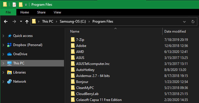 Windows Program Files - 6 File e cartelle predefiniti di Windows che non dovresti mai toccare