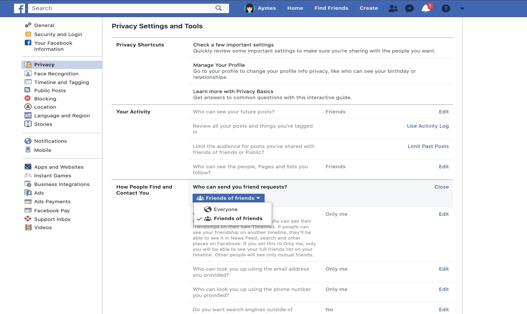 Screenshot Facebook Friend Requests - Come mantenere il tuo profilo Facebook anonimo veramente anonimo