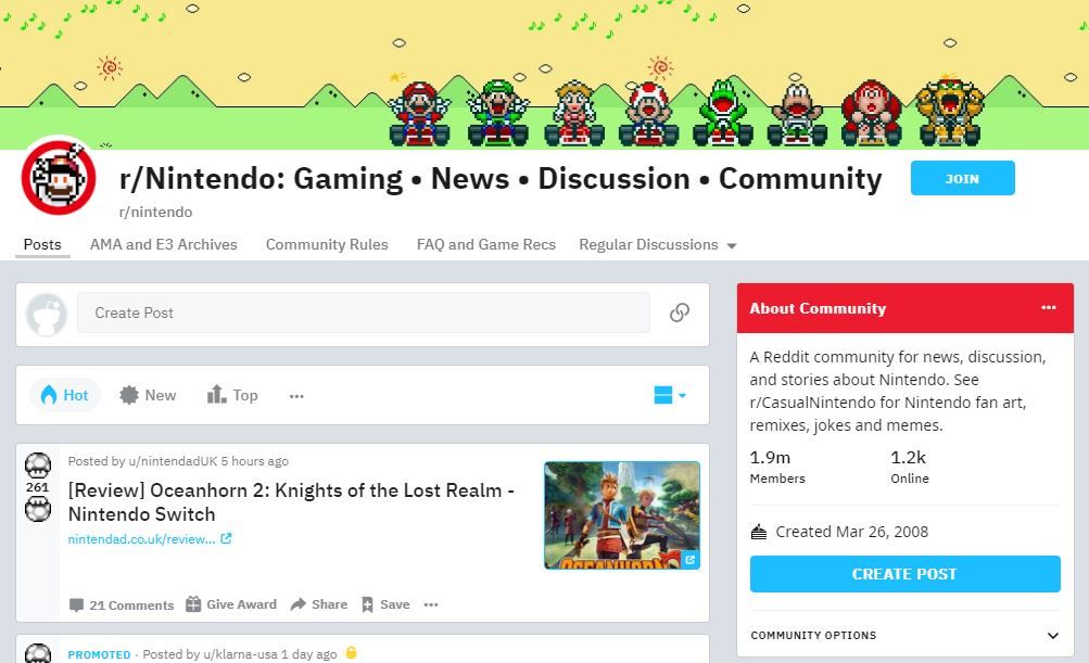 nintendo subreddit reddit - I 9 migliori siti web per i giocatori Nintendo