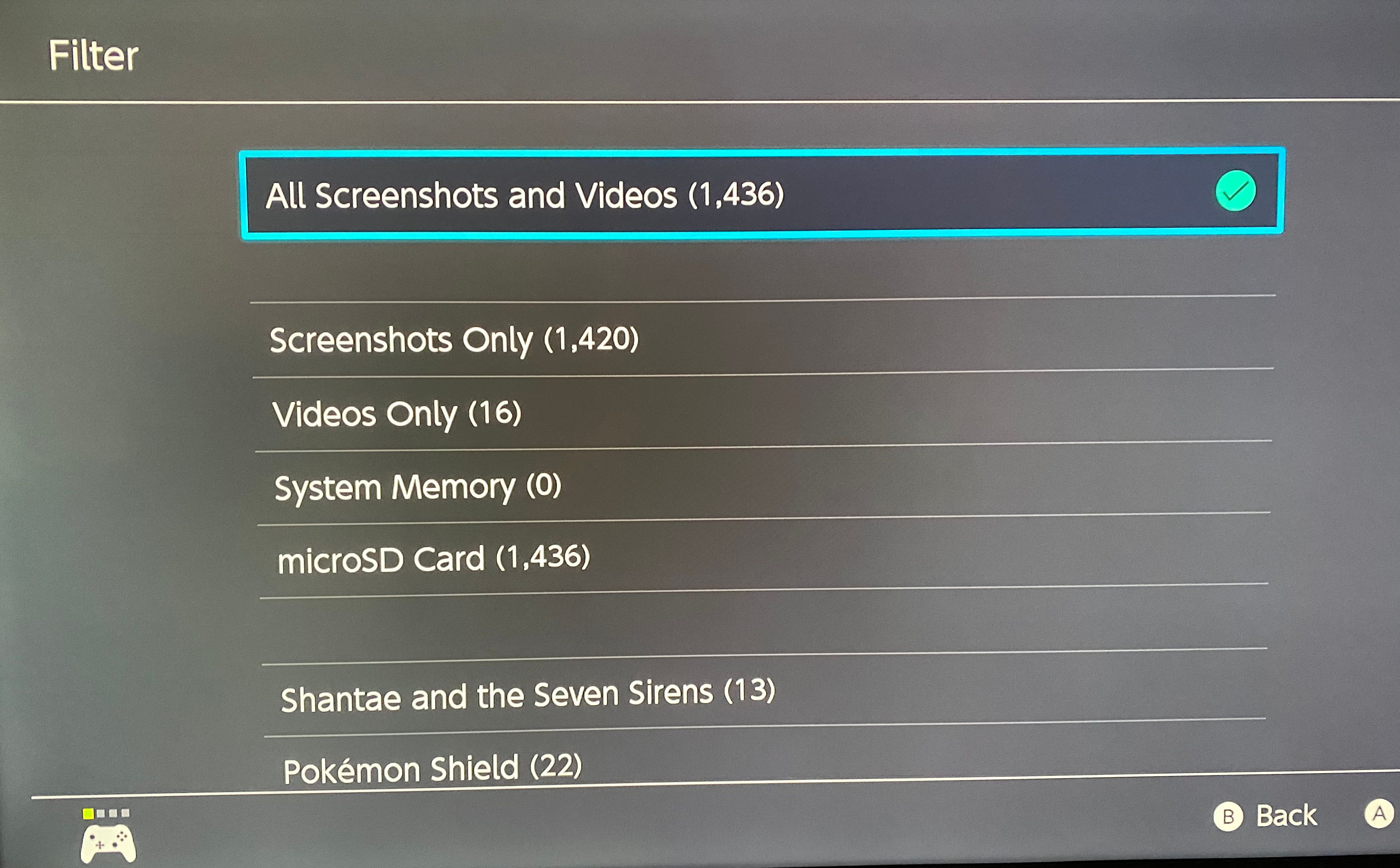 09 Switch Filter Screenshots - 4 modi per condividere i contenuti multimediali di Nintendo Switch sul tuo telefono o computer
