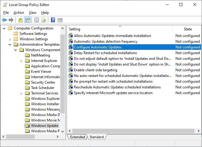 Local Group Policy Editor Windows Update Settings Overview - Come accedere all’Editor criteri di gruppo in Windows Home