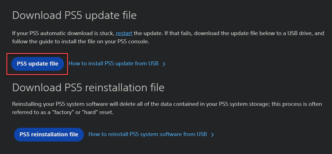 PS5 Update File Download - Come aggiornare la tua PlayStation 5