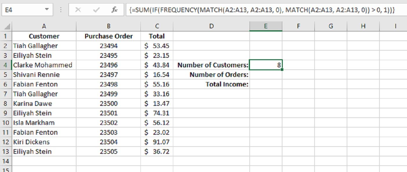 function to count unique values in - Come contare i valori univoci in Excel
