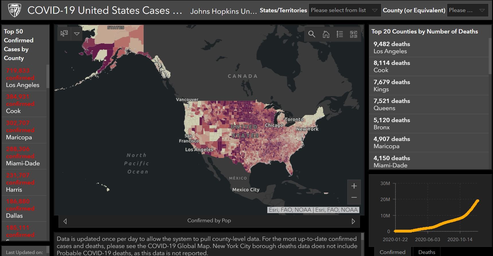 johns hopkins covid us map - Come utilizzare il sito Web Johns Hopkins per tenere traccia delle tendenze COVID-19