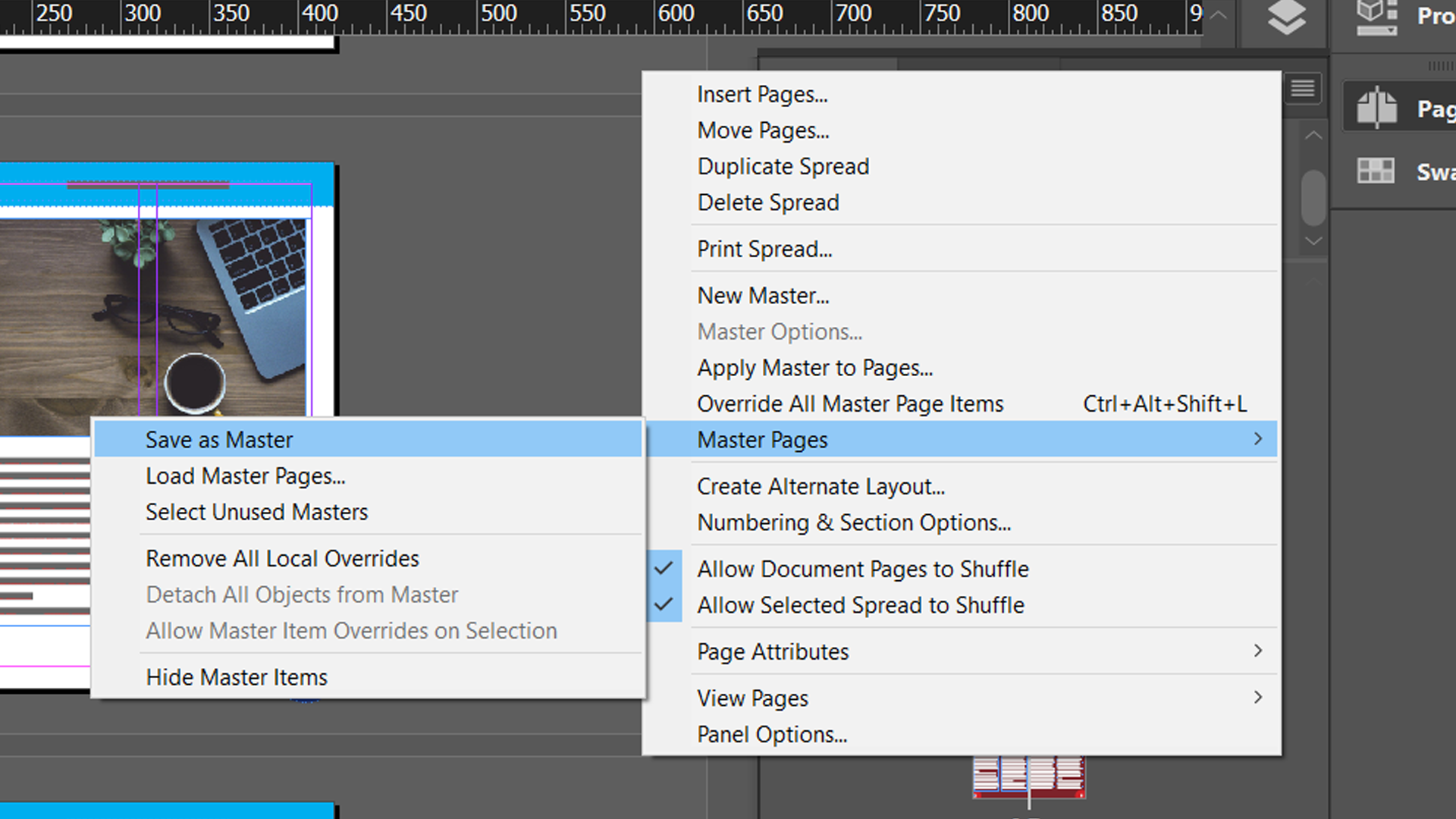 save as master - Come utilizzare le pagine master di Adobe InDesign per semplificare il flusso di lavoro