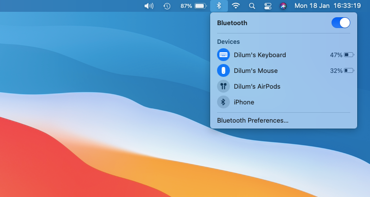 2 bluetooth status menu - Il mouse non funziona sul tuo Mac? 10 suggerimenti per risolverlo