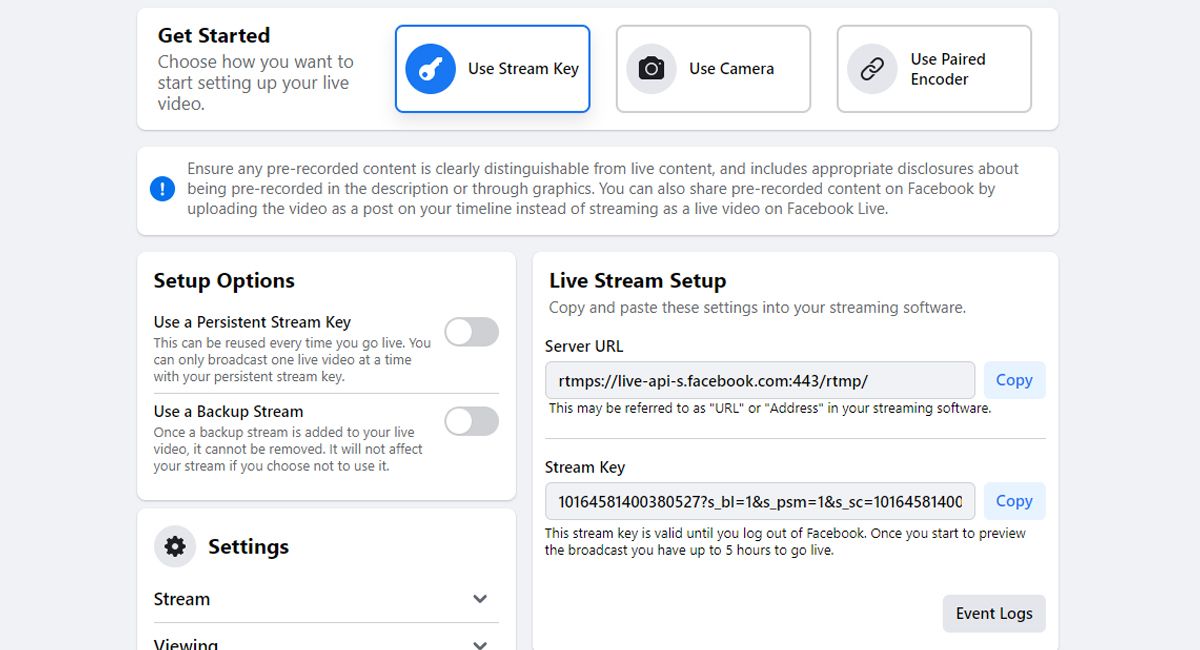 Facebook Live Stream Key - Come creare e aggiungere una grafica accattivante a Facebook Live