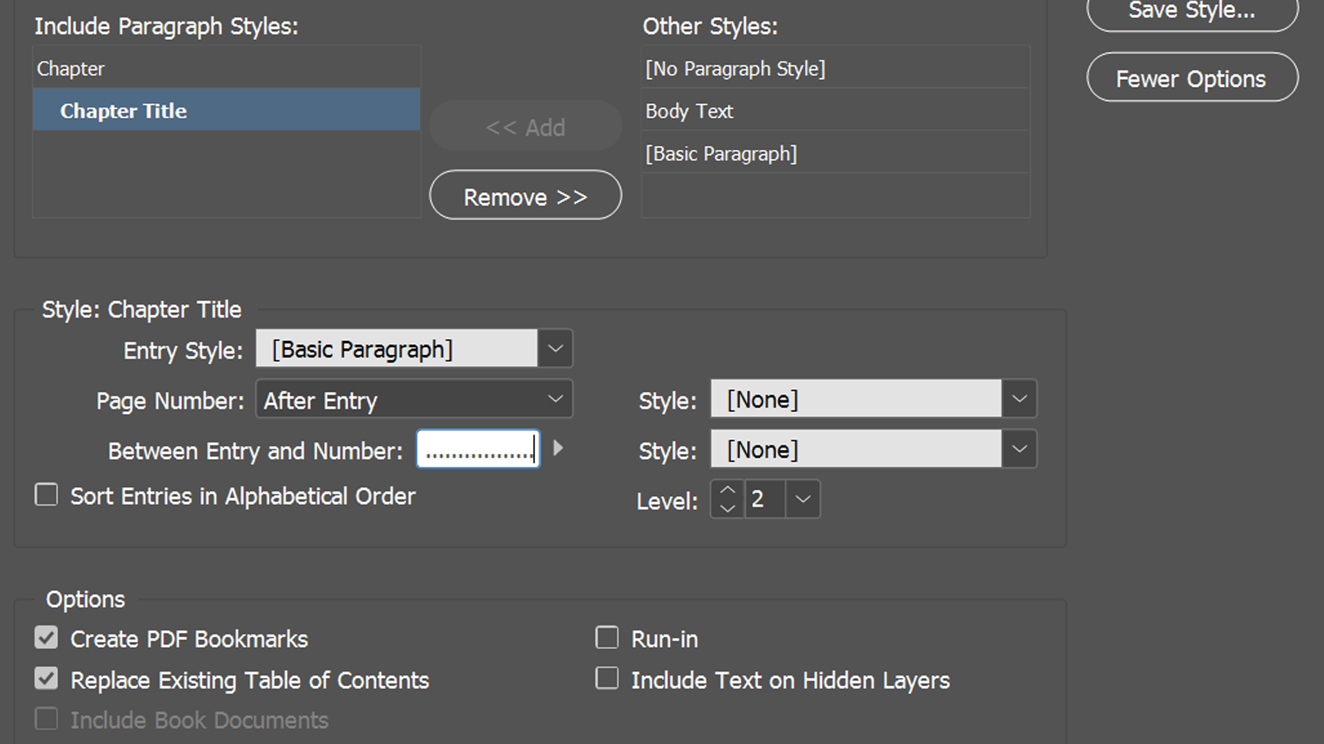 InDesign contents page adding dots - Come creare un sommario in InDesign