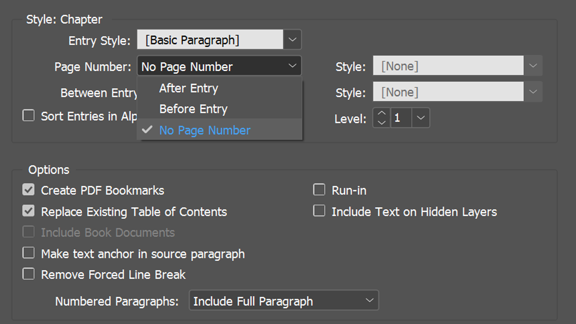 InDesign contents page setting page number to none - Come creare un sommario in InDesign