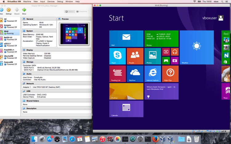 VirtualBox for mac screenshot - Le 5 migliori app di virtualizzazione per Mac (ottime per l’esecuzione di Windows)